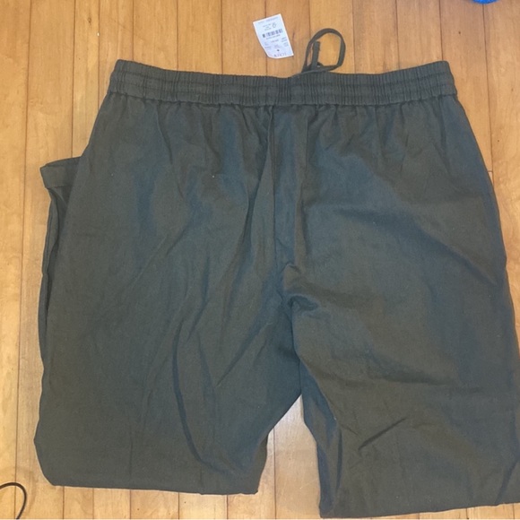 J. Crew NWT linen cotton drawstring tapered ankle pants olive green sz 14 AW839 - Picture 4 of 4